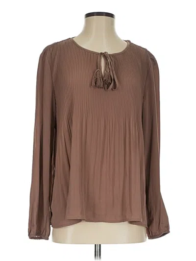 Pre-owned Dr2 Long Sleeve Blouse In Brown