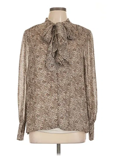 Pre-owned Dr2 Long Sleeve Blouse In Brown