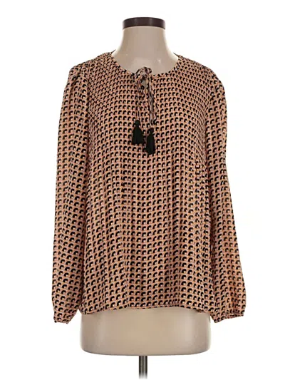 Pre-owned Dr2 Long Sleeve Blouse In Brown