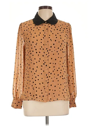 Pre-owned Dr2 Long Sleeve Blouse In Brown