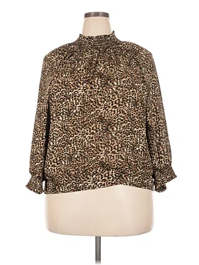Pre-owned Dr2 Long Sleeve Blouse In Brown