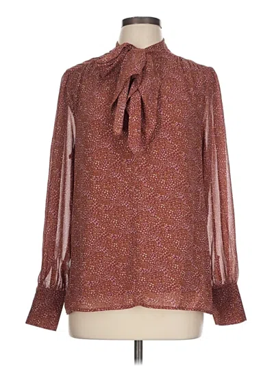 Pre-owned Dr2 Long Sleeve Blouse In Burgundy