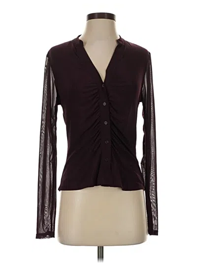 Pre-owned Dr2 Long Sleeve Blouse In Burgundy