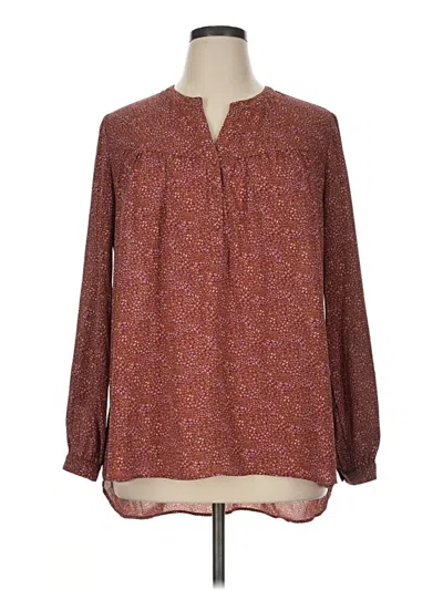 Pre-owned Dr2 Long Sleeve Blouse In Burgundy