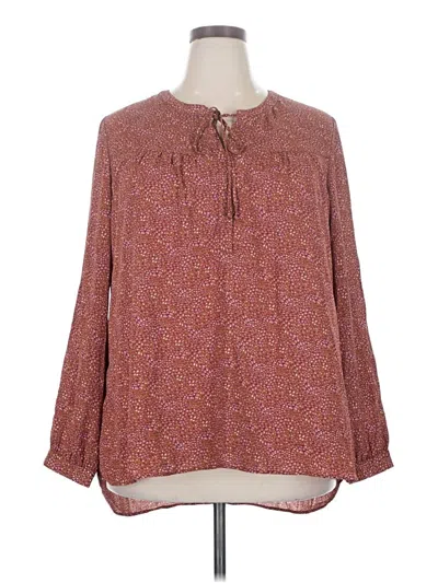 Pre-owned Dr2 Long Sleeve Blouse In Burgundy