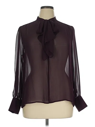 Pre-owned Dr2 Long Sleeve Blouse In Burgundy