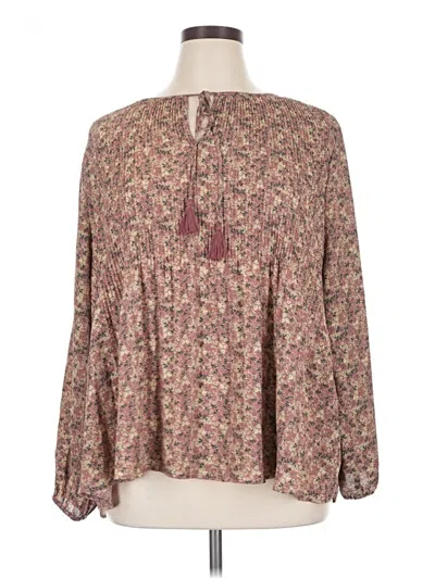 Pre-owned Dr2 Long Sleeve Blouse In Burgundy