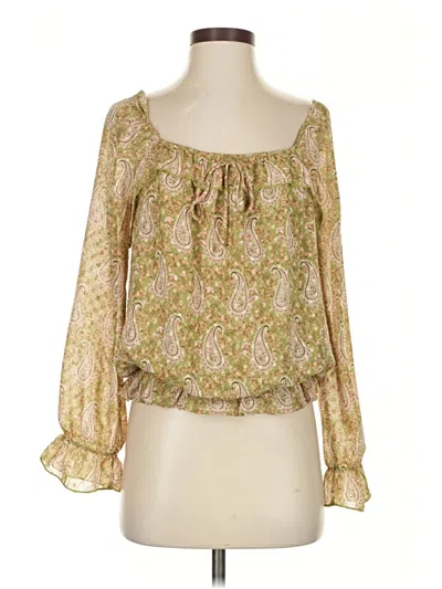 Pre-owned Dr2 Long Sleeve Blouse In Gold