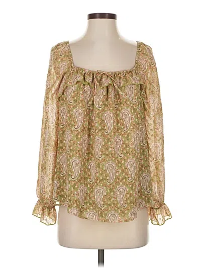 Pre-owned Dr2 Long Sleeve Blouse In Gold