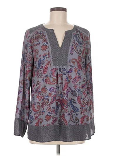 Pre-owned Dr2 Long Sleeve Blouse In Gray