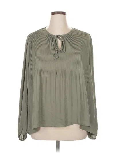 Pre-owned Dr2 Long Sleeve Blouse In Green