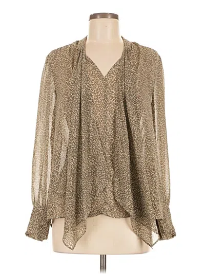 Pre-owned Dr2 Long Sleeve Blouse In Tan