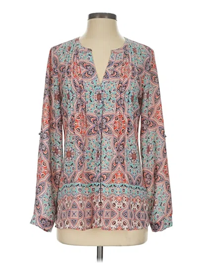 Pre-owned Dr2 Long Sleeve Blouse In Teal