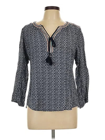 Pre-owned Dr2 Long Sleeve Henley Shirt In Blue