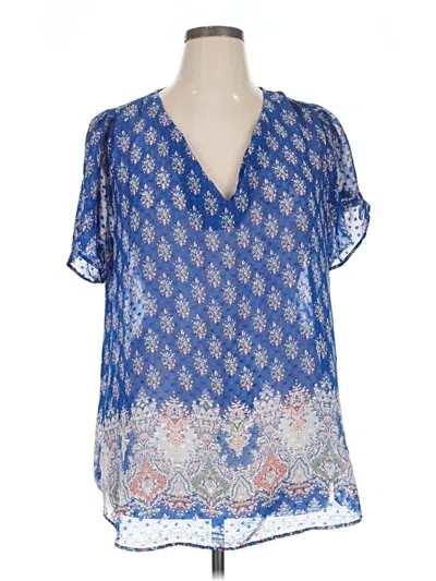Pre-owned Dr2 Short Sleeve Blouse In Blue