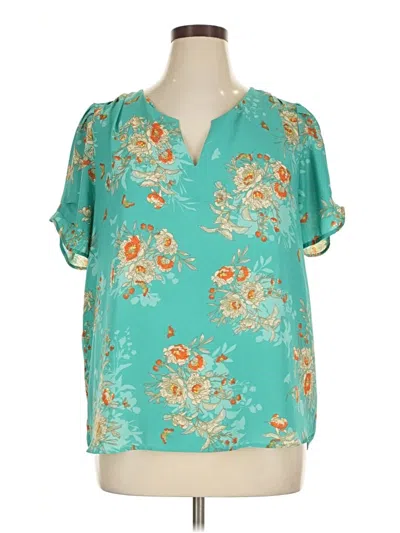 Pre-owned Dr2 Short Sleeve Blouse In Blue