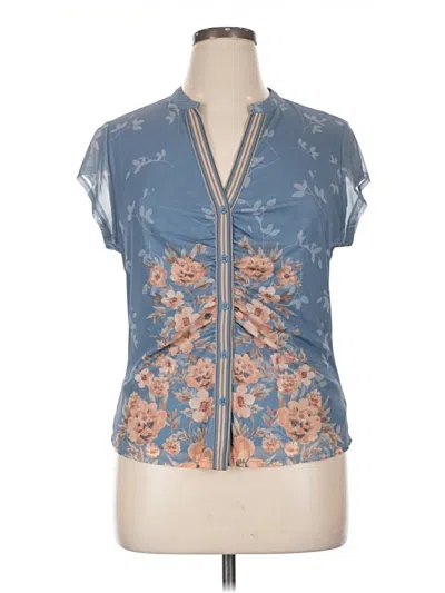 Pre-owned Dr2 Short Sleeve Blouse In Blue