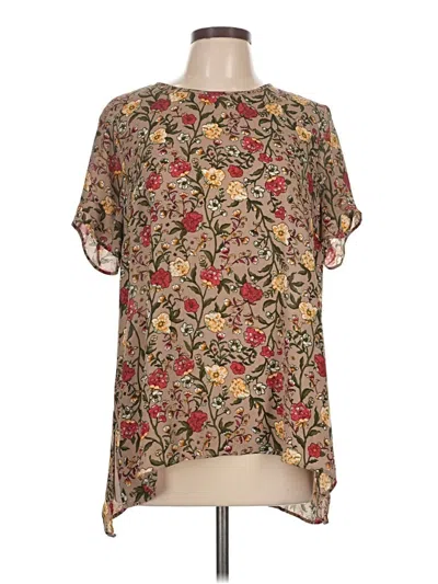 Pre-owned Dr2 Short Sleeve Blouse In Brown