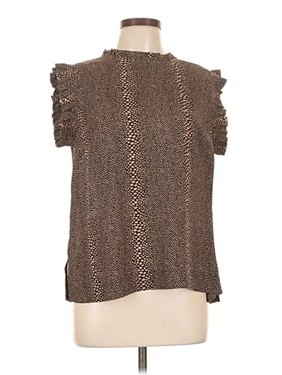 Pre-owned Dr2 Short Sleeve Blouse In Brown