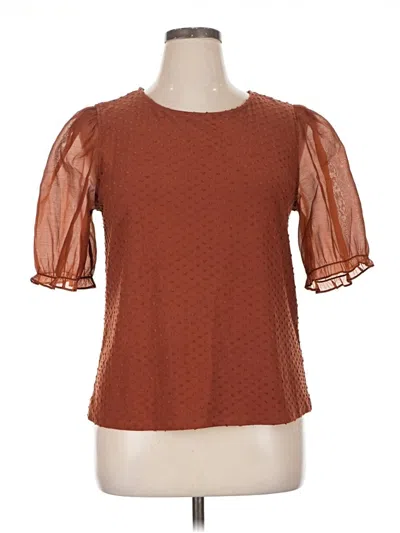 Pre-owned Dr2 Short Sleeve Blouse In Brown