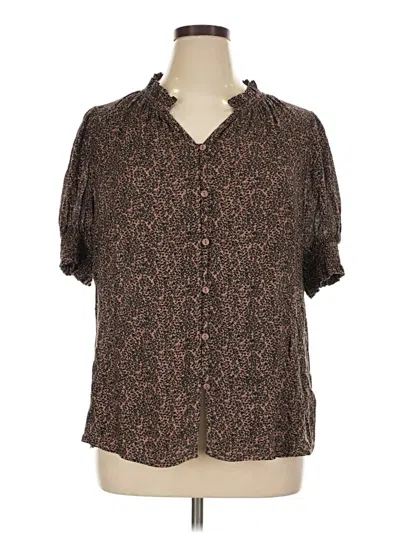Pre-owned Dr2 Short Sleeve Blouse In Brown
