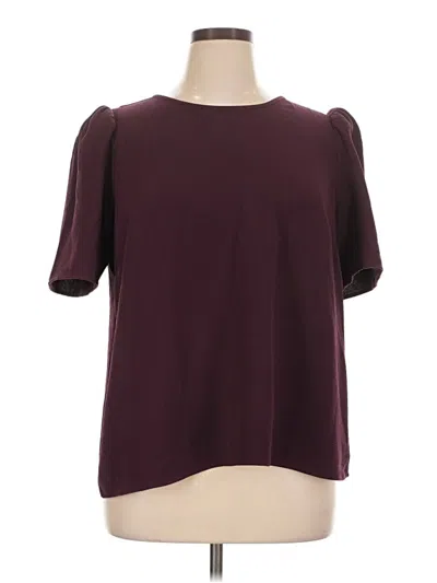 Pre-owned Dr2 Short Sleeve Blouse In Burgundy