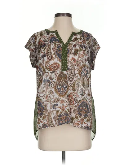 Pre-owned Dr2 Short Sleeve Blouse In Green