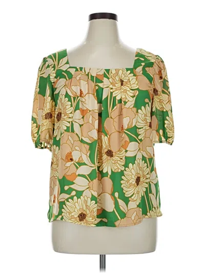 Pre-owned Dr2 Short Sleeve Blouse In Green