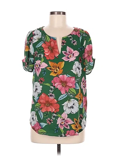 Pre-owned Dr2 Short Sleeve Blouse In Green