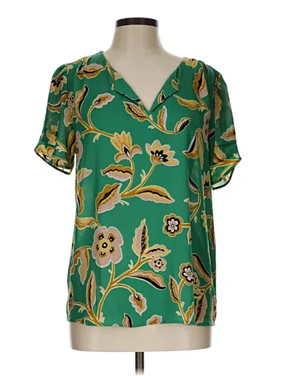 Pre-owned Dr2 Short Sleeve Blouse In Green