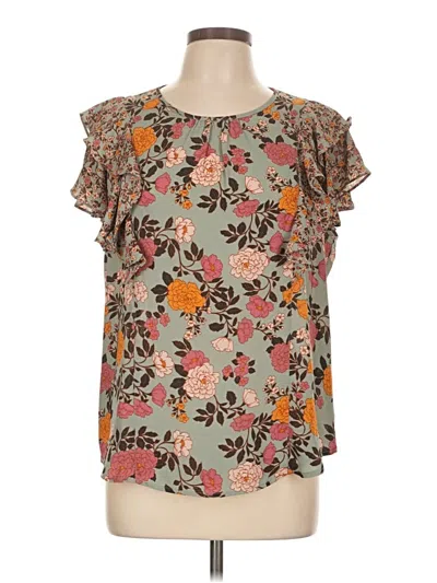 Pre-owned Dr2 Short Sleeve Blouse In Green