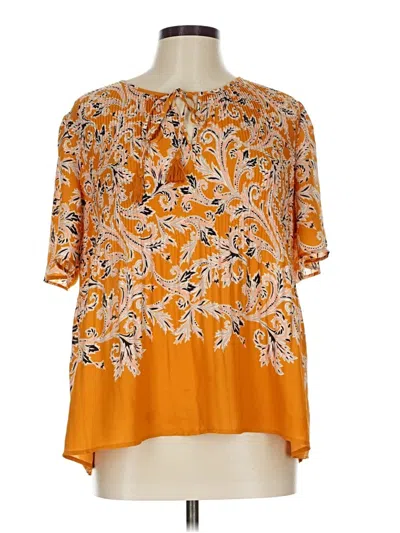 Pre-owned Dr2 Short Sleeve Blouse In Orange