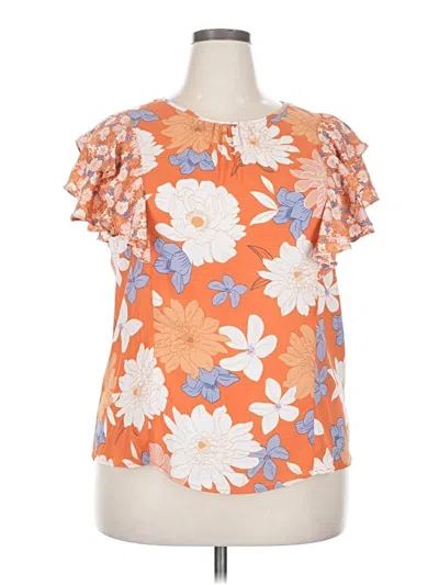 Pre-owned Dr2 Short Sleeve Blouse In Orange