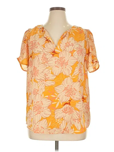 Pre-owned Dr2 Short Sleeve Blouse In Orange
