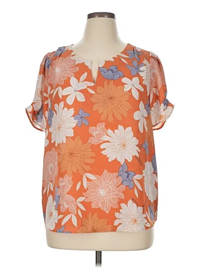 Pre-owned Dr2 Short Sleeve Blouse In Orange