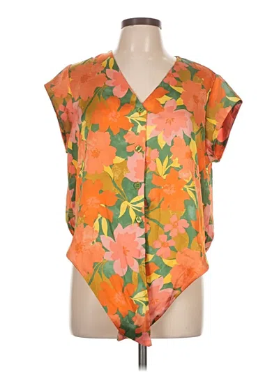 Pre-owned Dr2 Short Sleeve Blouse In Orange