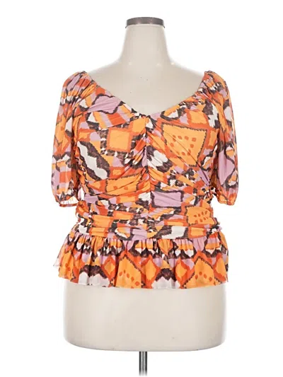 Pre-owned Dr2 Short Sleeve Blouse In Orange