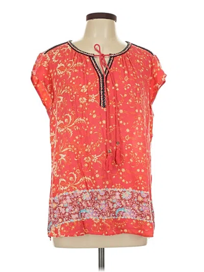 Pre-owned Dr2 Short Sleeve Blouse In Orange