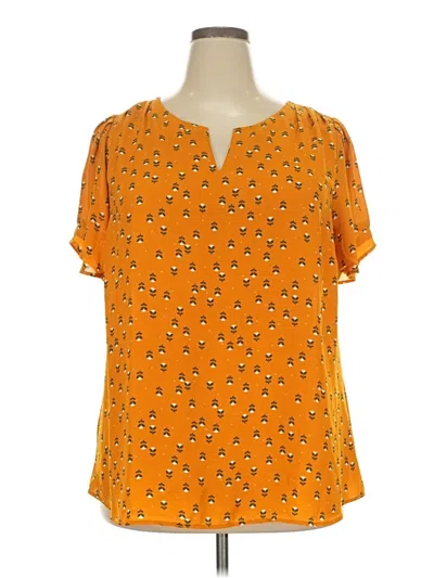 Pre-owned Dr2 Short Sleeve Blouse In Orange
