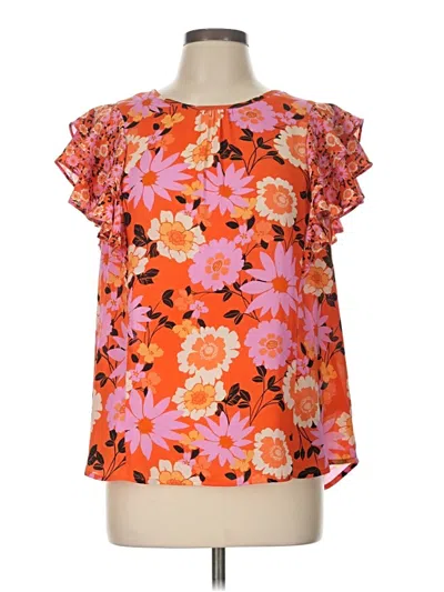 Pre-owned Dr2 Short Sleeve Blouse In Orange