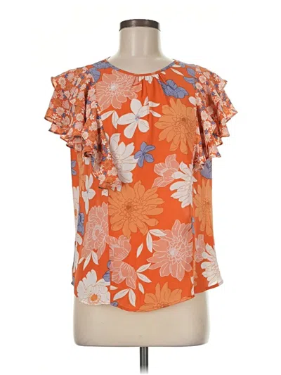 Pre-owned Dr2 Short Sleeve Blouse In Orange