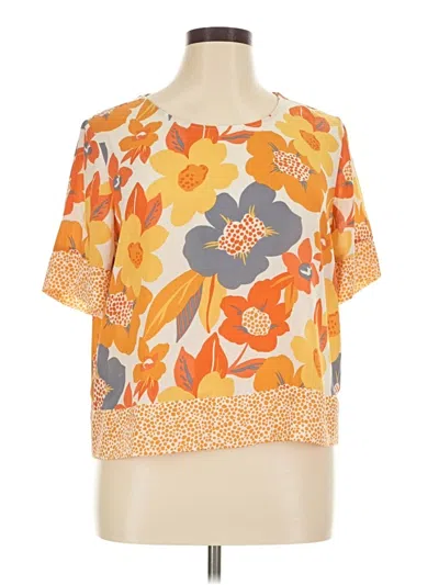 Pre-owned Dr2 Short Sleeve Blouse In Orange