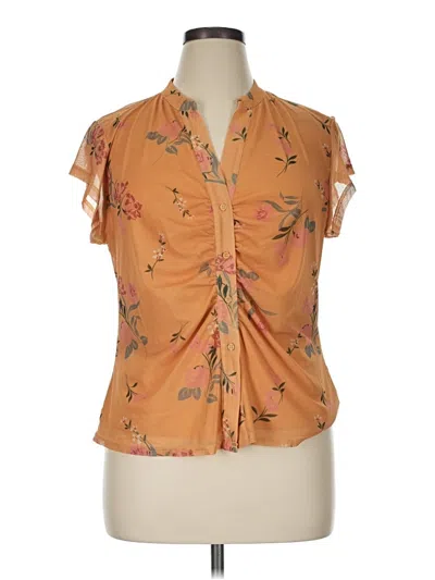Pre-owned Dr2 Short Sleeve Blouse In Orange