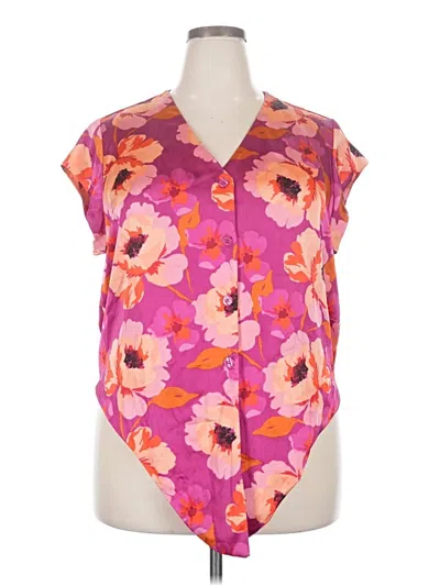Pre-owned Dr2 Short Sleeve Blouse In Pink