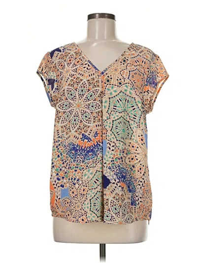 Pre-owned Dr2 Short Sleeve Blouse In Tan