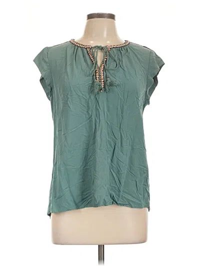Pre-owned Dr2 Short Sleeve Blouse In Teal