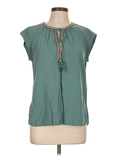 Pre-owned Dr2 Short Sleeve Blouse In Teal