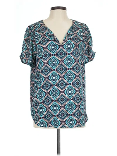 Pre-owned Dr2 Short Sleeve Blouse In Teal