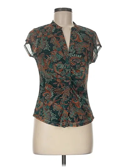 Pre-owned Dr2 Short Sleeve Blouse In Teal