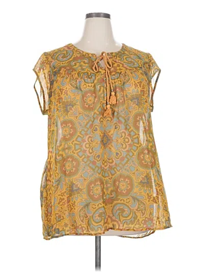 Pre-owned Dr2 Short Sleeve Blouse In Yellow